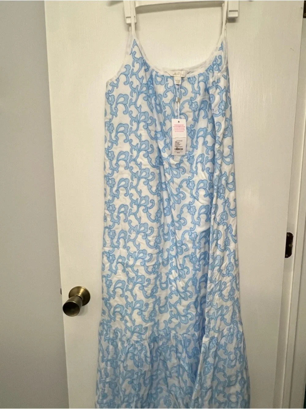 LILLY PULITZER AMERIE EMBROIDERED COTTON DRESS LUNAR BLUE FLAMINGLE EMBROIDERED - Picture 2 of 8